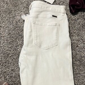 KanCan Women's White Straight Leg Jeans